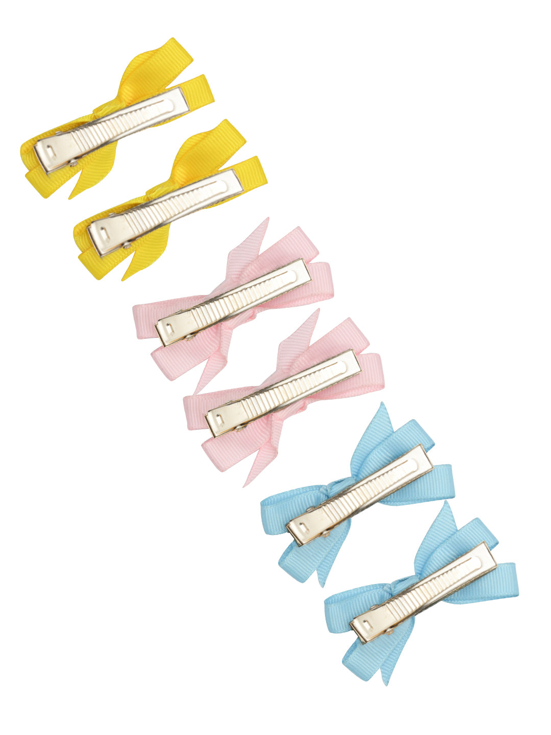Set of 6 Multicolor Bow Hair Clips for Girls