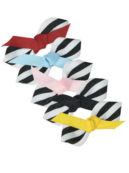 Pack of 5 Multicolor Ribbon Hair Clips for Girls