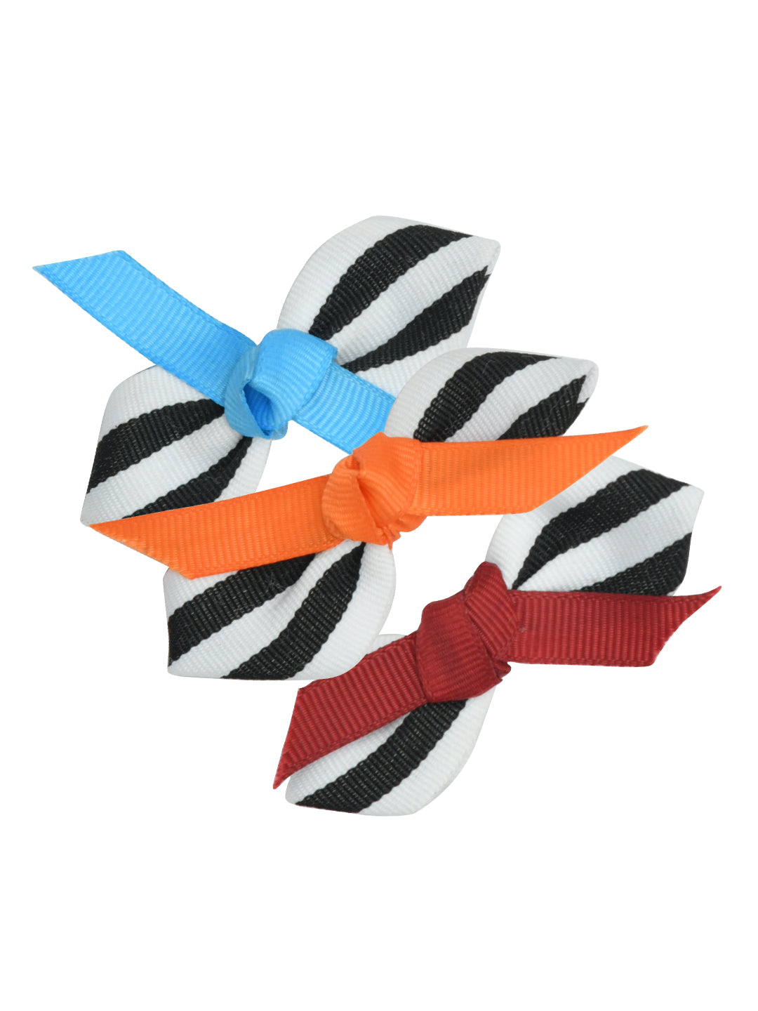 Pack of 3 Multicolor Ribbon Hair Clips for Girls