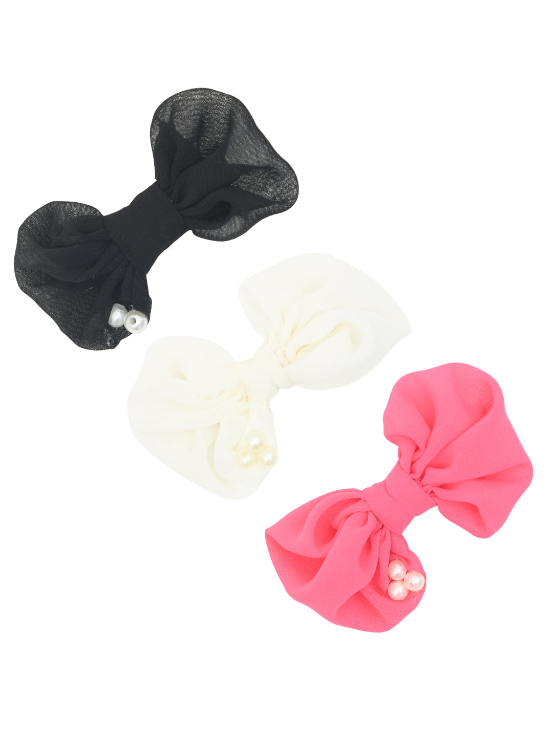 Set of 3 Bow Hair Clips for Girls