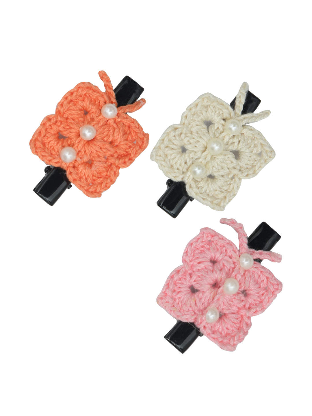 Multicolor Pack of 3 Butterfly Hair Clips for Girls
