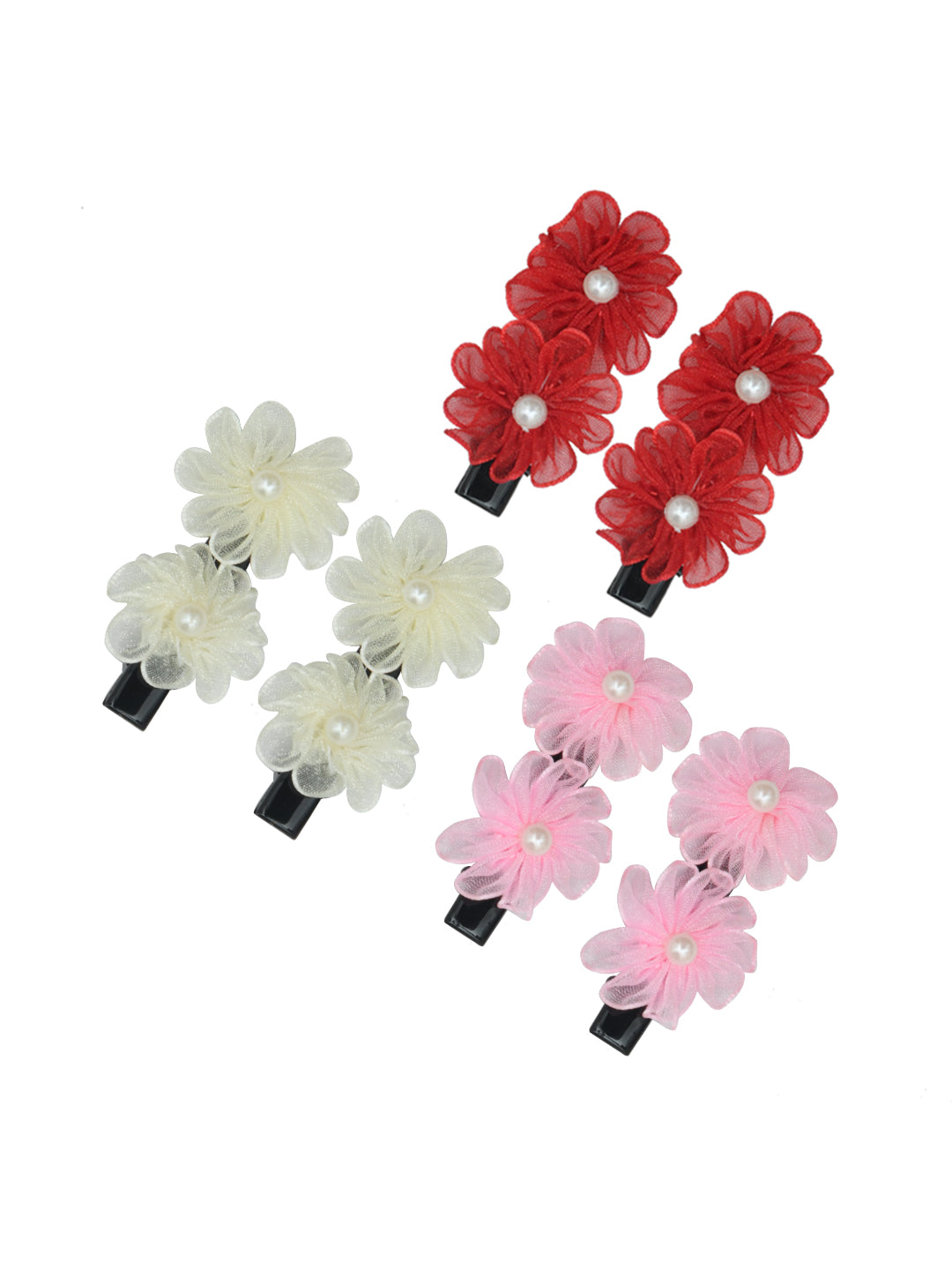 Multicolor Pack of 6 Pretty Hair Clips for Girls
