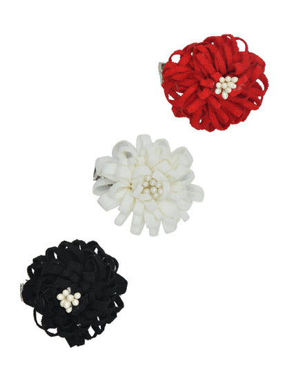 Multicolor Floral Power Hair Clips for Girls (Combo)