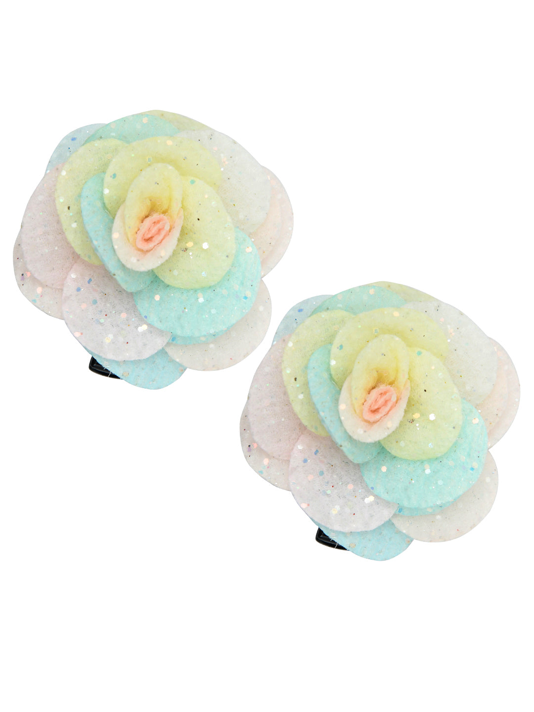 Pack of 2 - Multicolor Pretty Petals Hair Clips for Girls