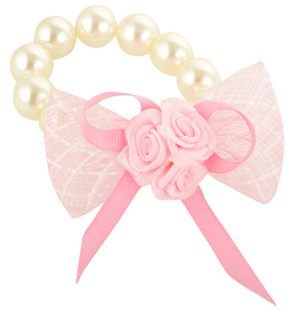 Flowered Pink Pearl Bracelet for Girls