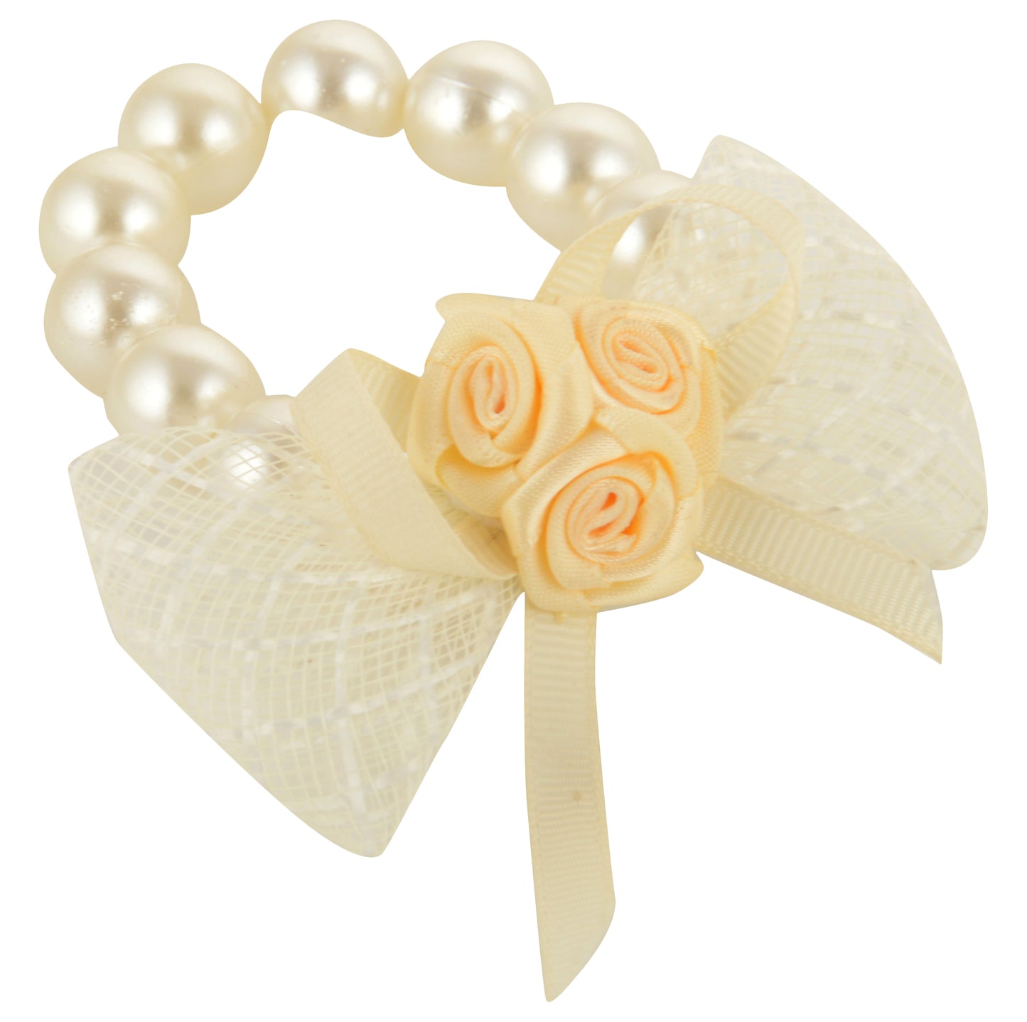 Flowered Cream Pearl Bracelet for Girls