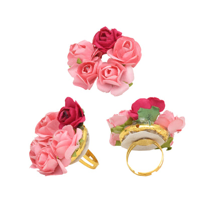 Pink Floral Jewellery Set Pack of 4