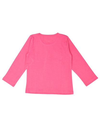 Pink Full Sleeves Girls T-shirt