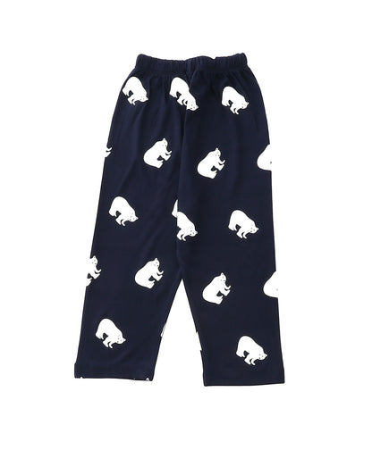 Navy Blue Bear Printed Kids Pyjamas