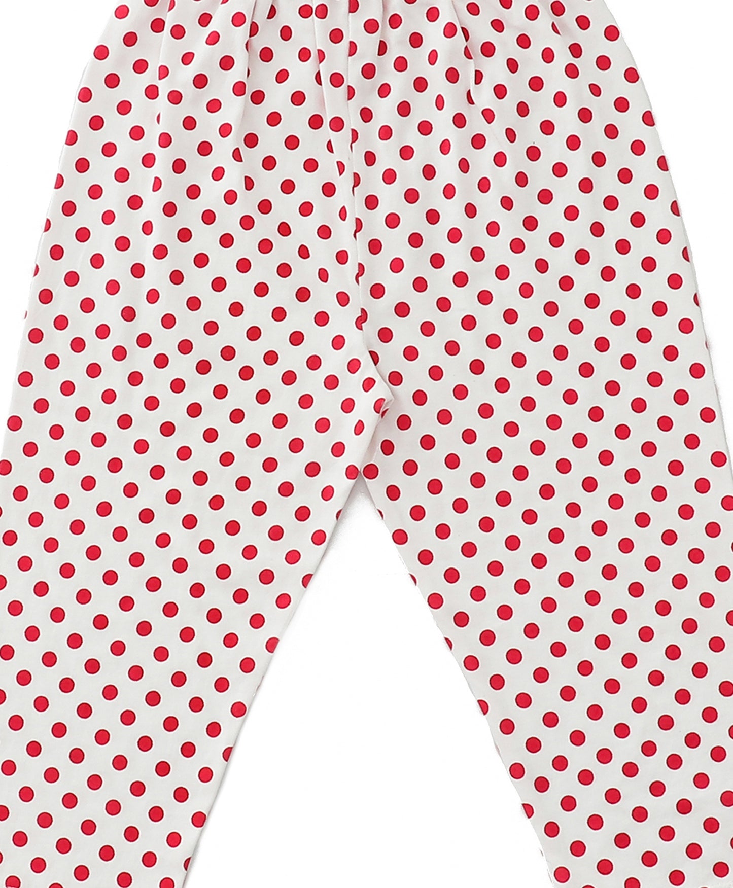 White & Pink Dots Printed Girls Pyjamas