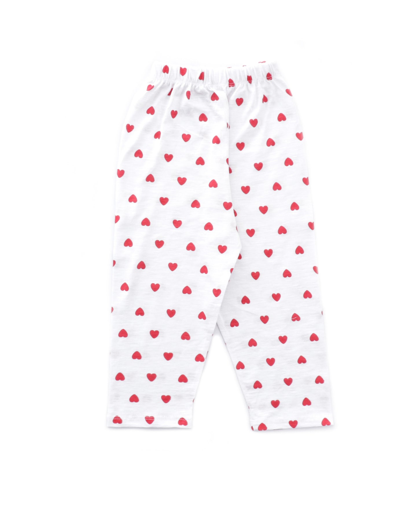 White Heart Printed Kids Pyjamas