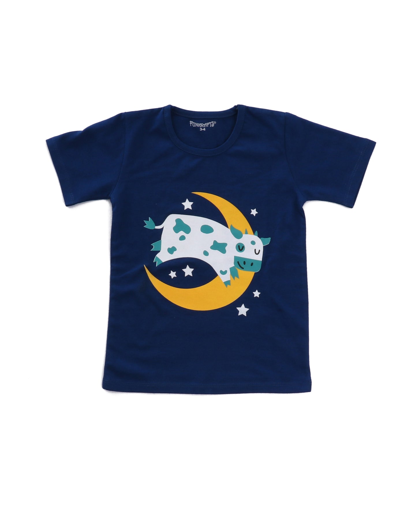 Blue Cow Printed Kids T-shirt