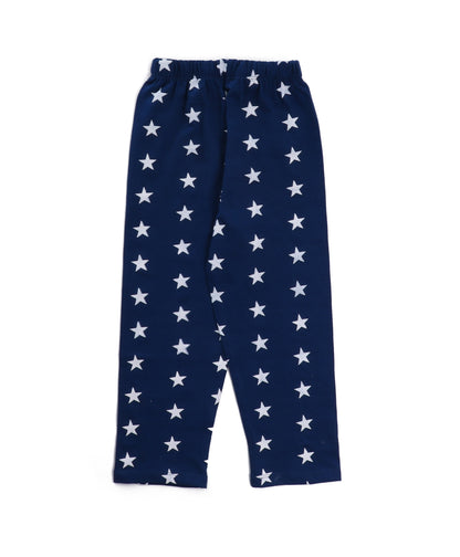Navy Blue Star Printed Kids Pyjamas