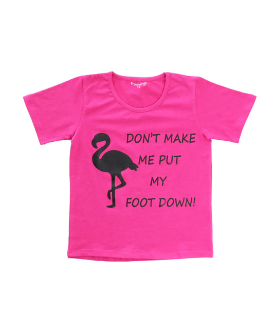 Pink Flamingo Printed Girls T-shirt