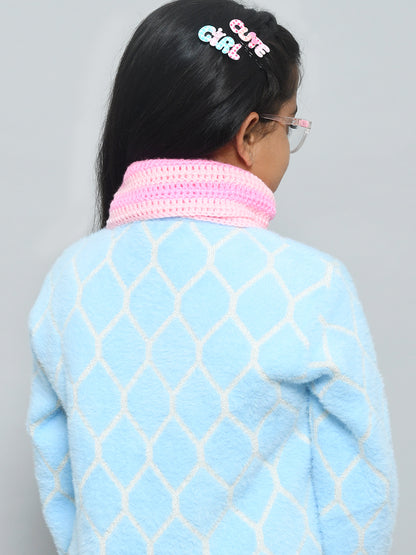 Brown Handmade Woollen Muffler For Girls With Keyhole