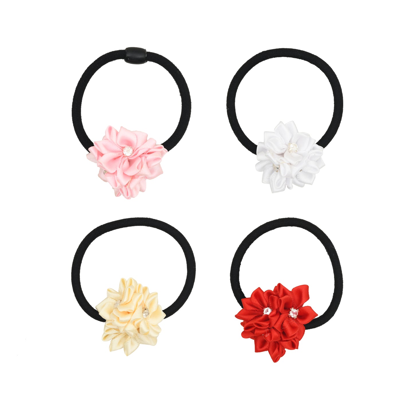 Set of 4 Multicolor Hair Ties for Girls