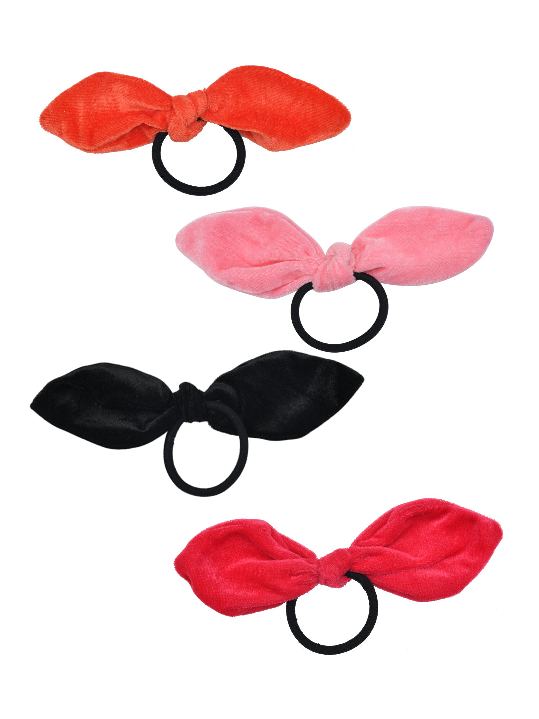 Set of 4 Multicolor Bow-Benders Hair Ties for Girls