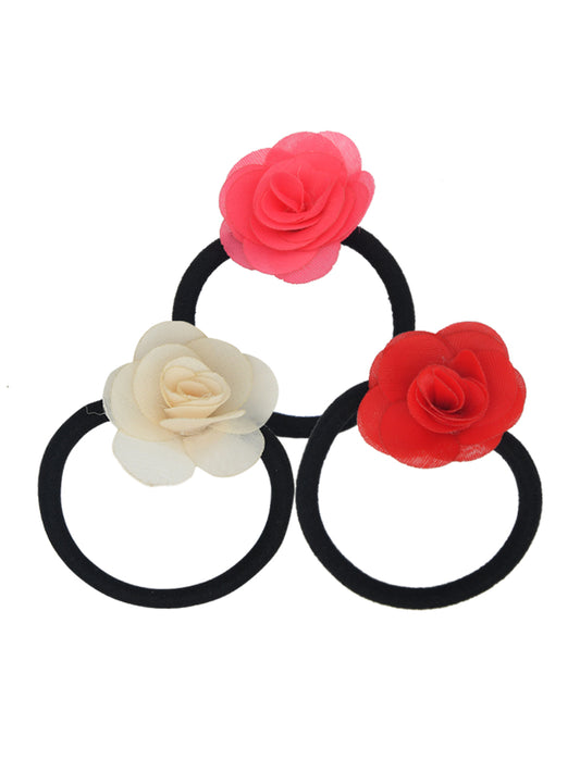 Set of 3 Multicolor Happy Hair Ties for Girls