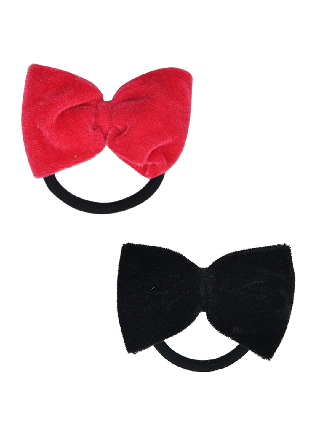 Set of 2 Multicolor Bow Hair Ties for Girls