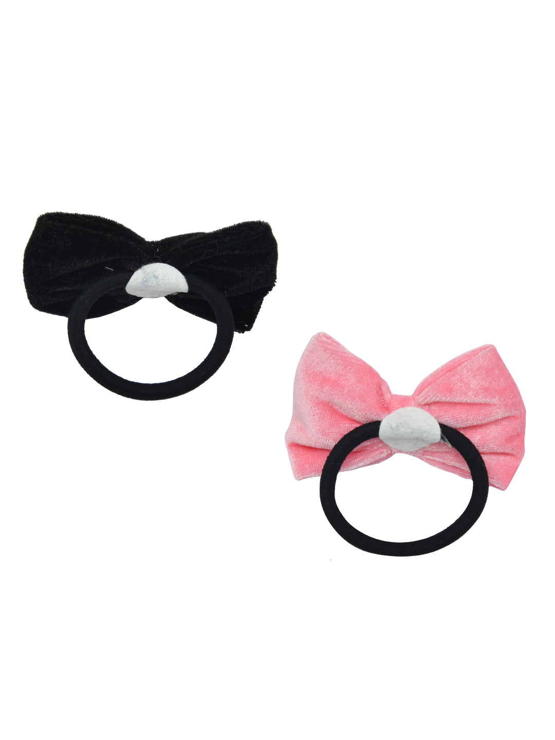 Set of 2 Multicolor Bow Hair Ties for Girls
