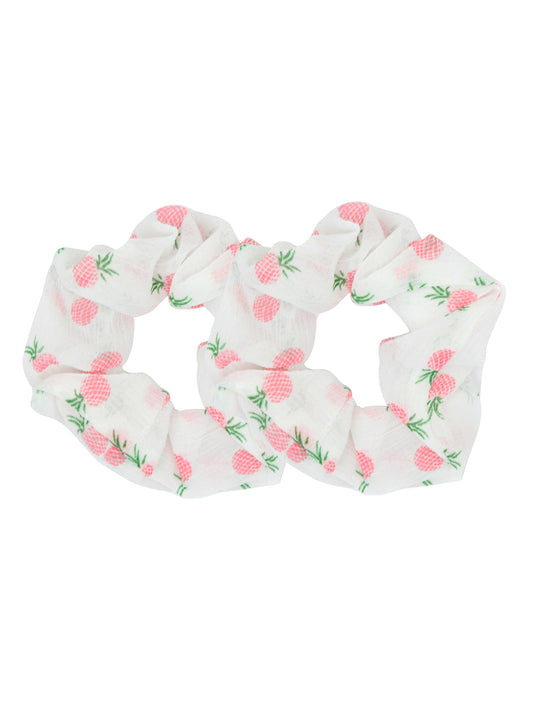 Set of 2 Multicolour Printed Scrunchies for Girls