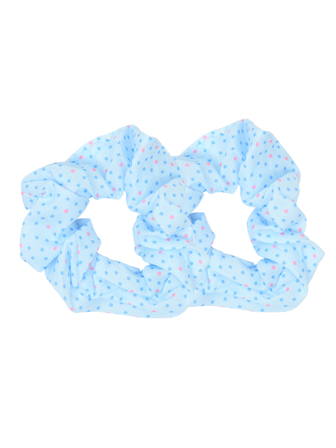 Set of 2 Multicolour Ruffled Tresses Hair Scrunchies for Girls