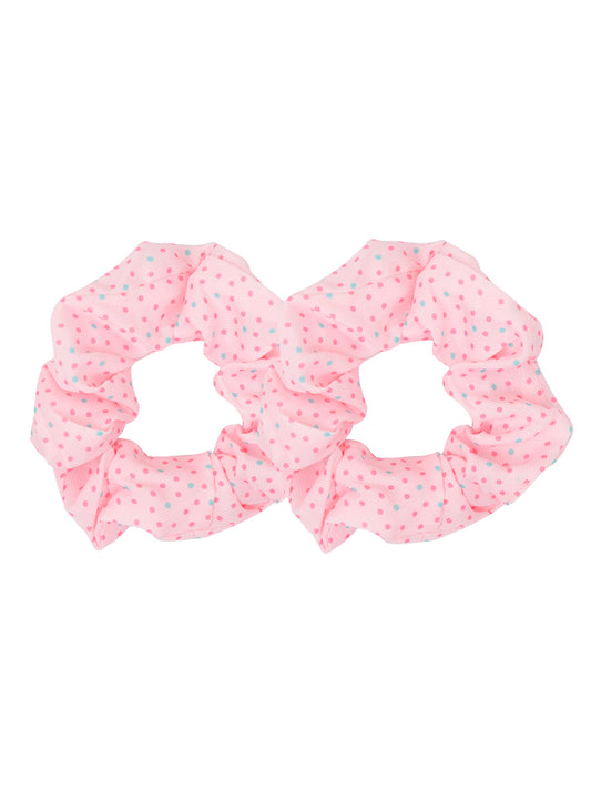 Set of 2 Multicolour Ruffled Tresses Hair Scrunchies for Girls