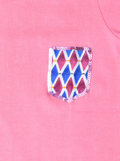 Pink Sequin Girls T-shirt