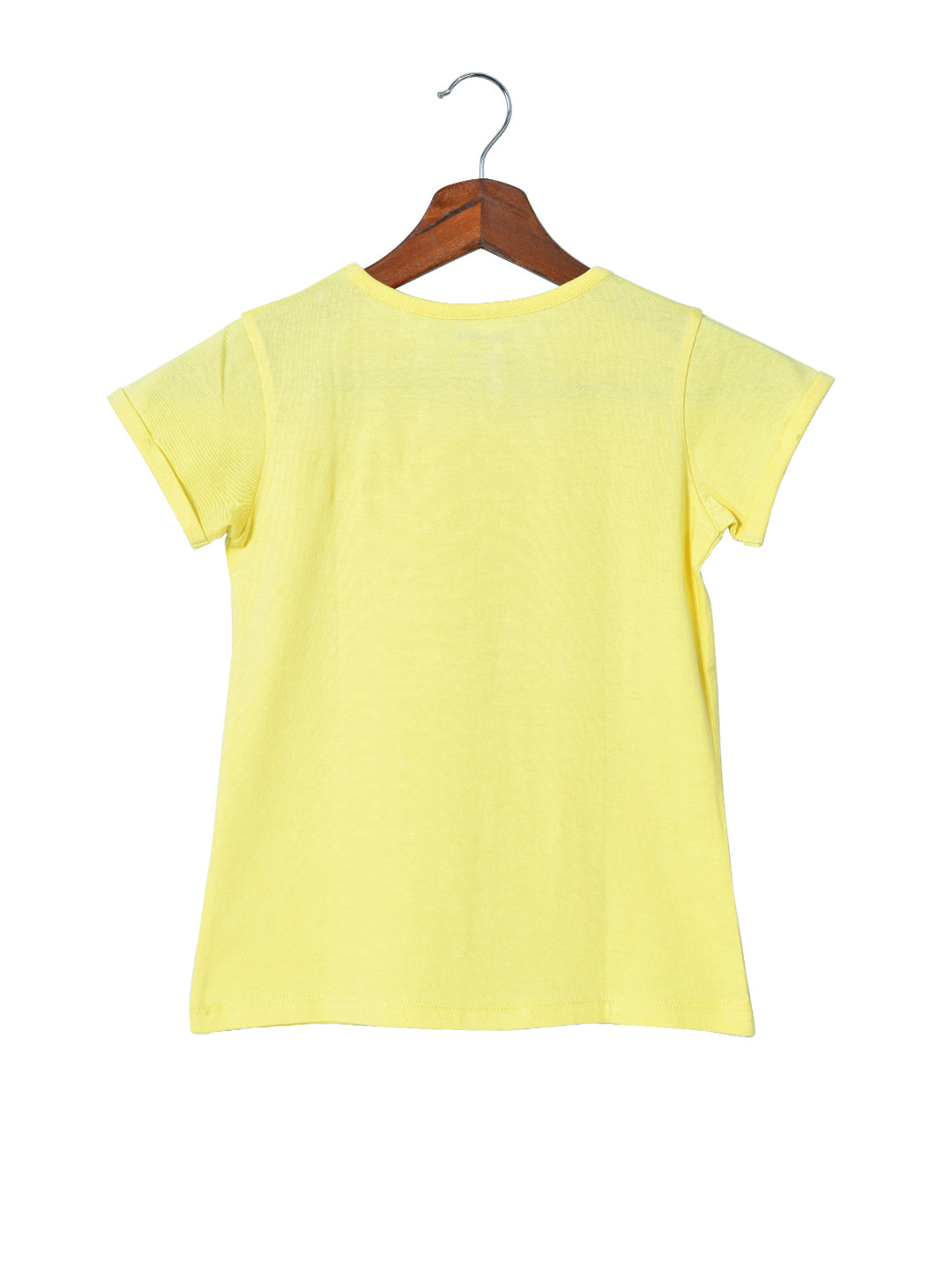 Yellow  Sequin T-shirt for Girls