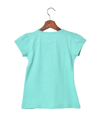 Sea Green Sequin T-shirt for Girls