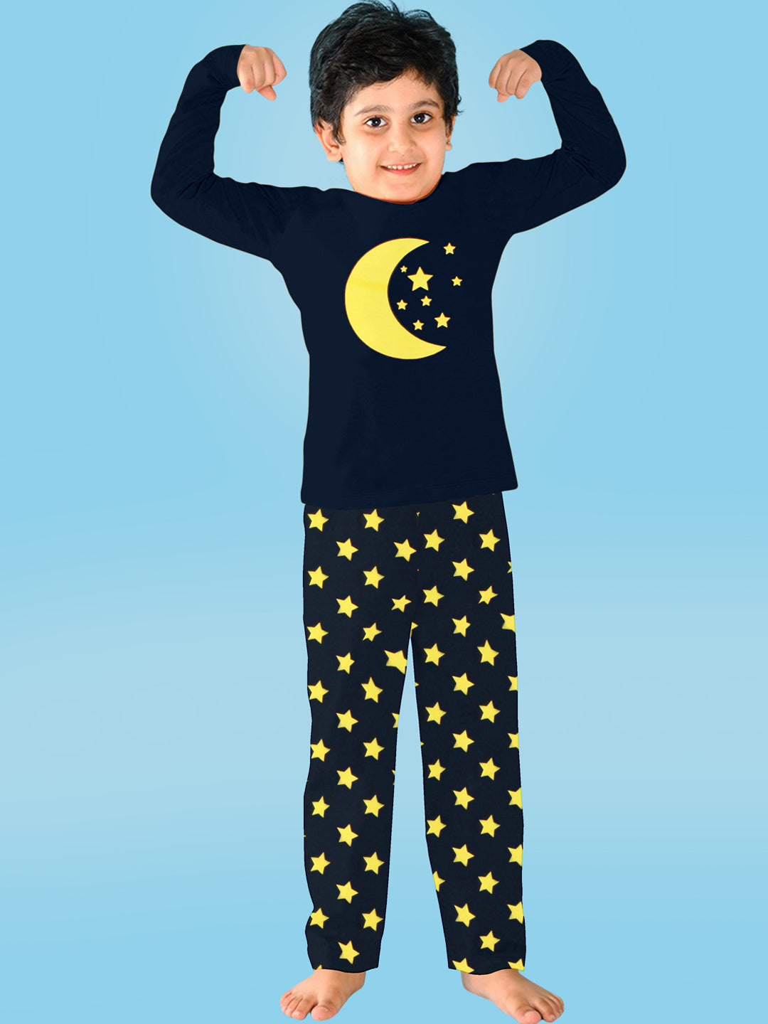 Kids Full Sleeves Moon Star Print Night Suit – FunKrafts Shop